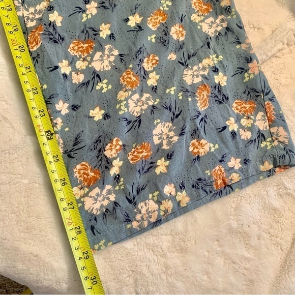 BOG Collective Jumpsuit Small Sleeveless Ocean Blue Boho Floral Cotton - Picture 15 of 16